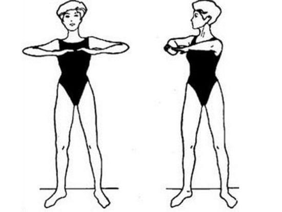 Exercise 5: Starting position is standing, with your feet shoulder-width apart.