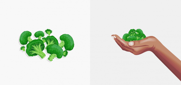 Non-starchy vegetables: 1 cup or a full handful