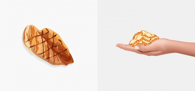 Meat, poultry, and fish: 100 g or 1 palm